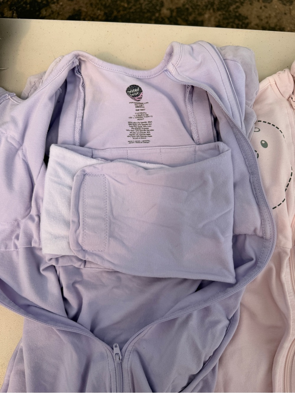 Nested Bean Infant Sleep Sacks in Lavender and Blush Set of 3 size 3-6 mo - Picture 6 of 8